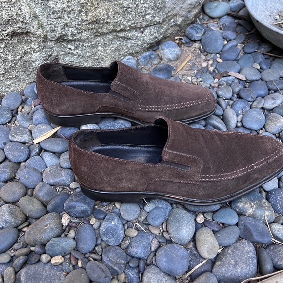 Mens Bruno Magli Brown Suede Loafers - Picture 3 of 5